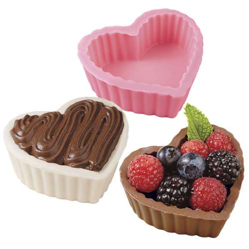 Heart Dessert Shell Chocolate Mould - Click Image to Close